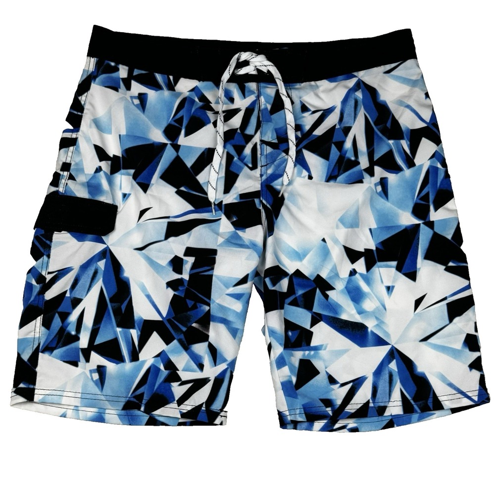 Carbon Board Shorts Mens‎ 36 Abstract Drawstring Pockets Beach Swim Nautical